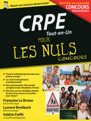 cover image of CRPE Pour les Nuls, nouvelle édition